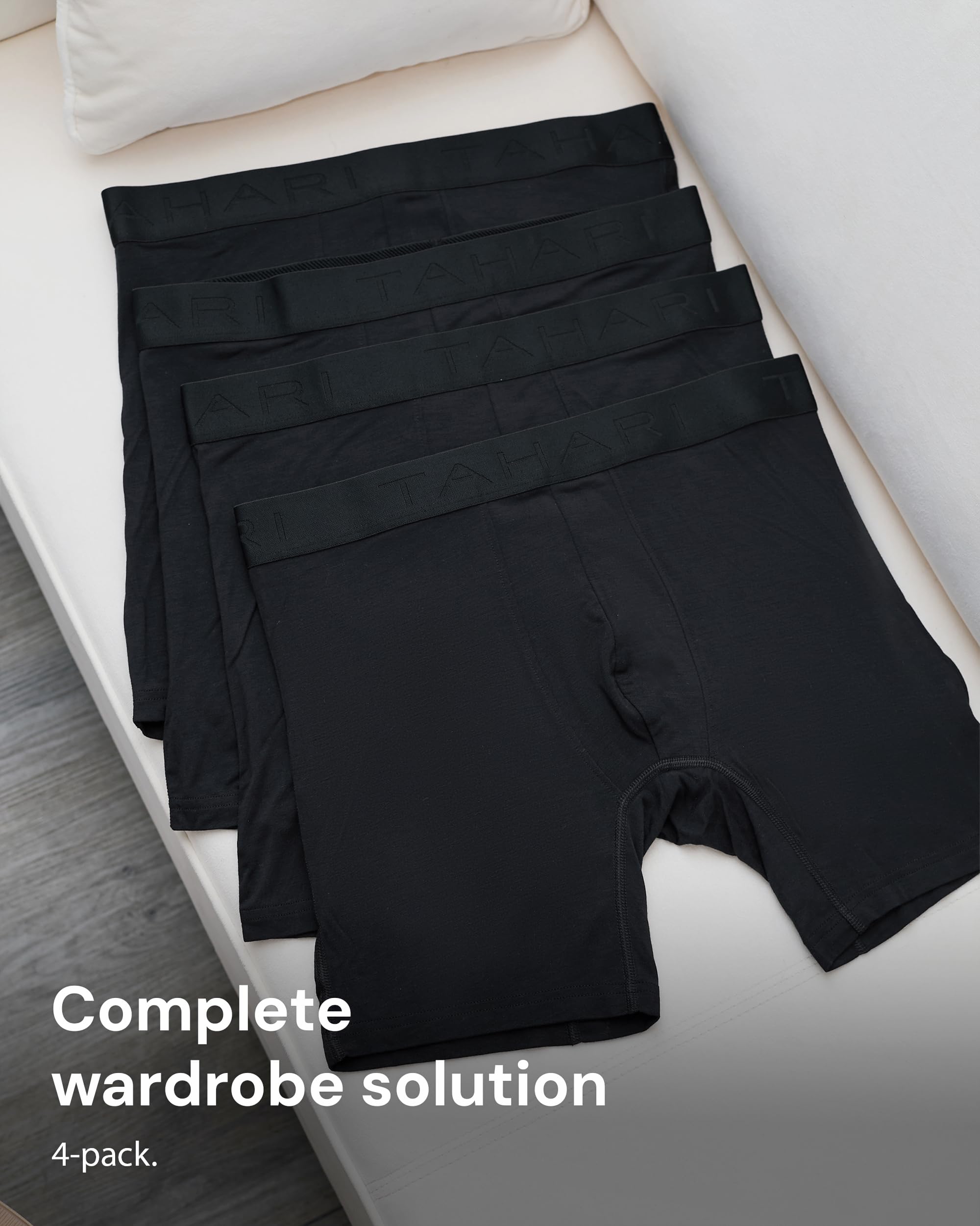 TAHARI Microfiber Boxer Briefs - Black, XL