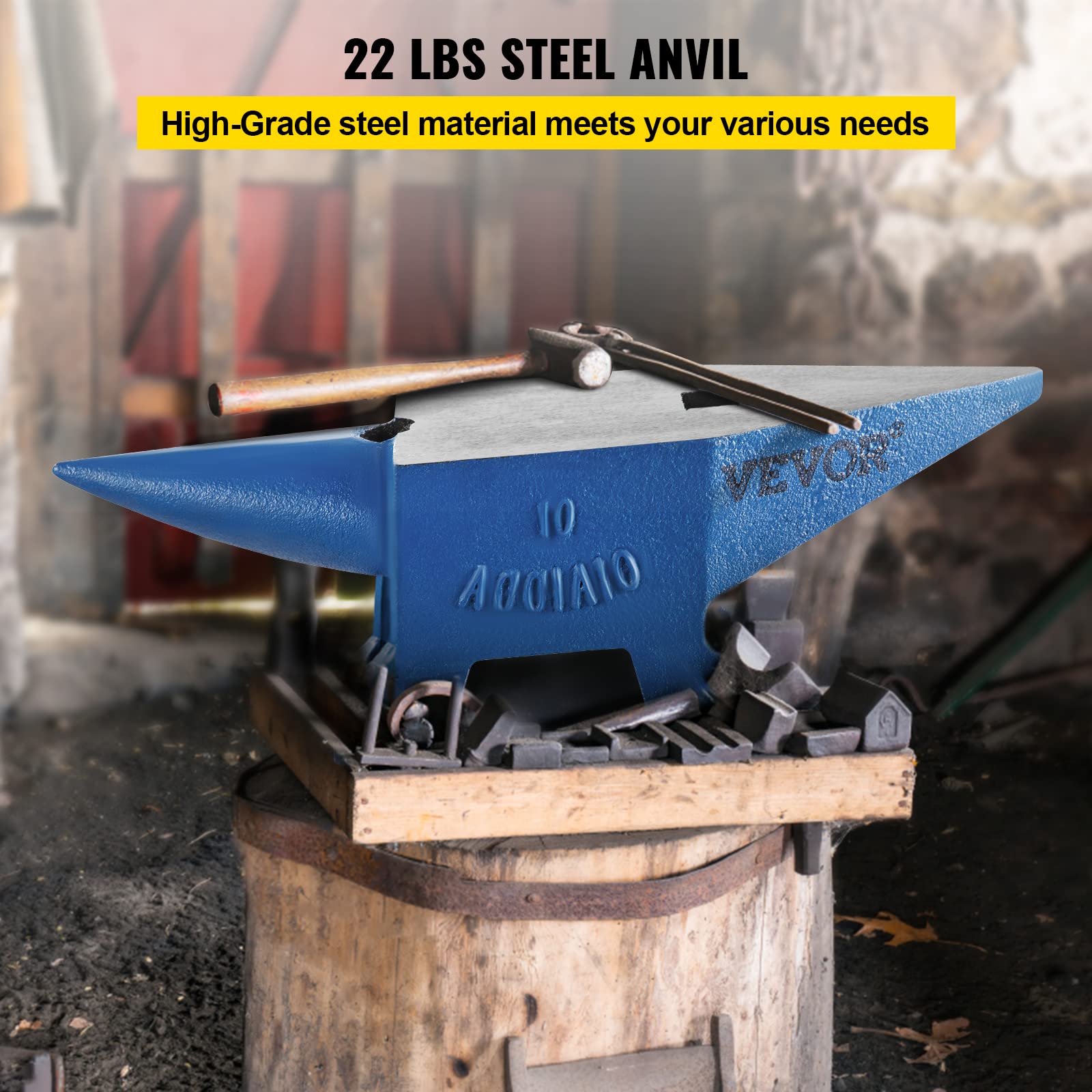 Happybuy Single Horn Anvil 22Lbs Steel Anvil Blacksmith for Sale