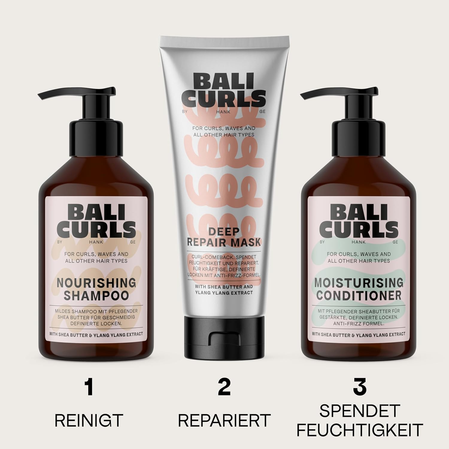 Bali Curls Deep Repair Mask – intensywny zabieg naprawczy wiązań suchych, zniszczonych kręconych włosów z olejem kokosowym i arganowym, 200 ml