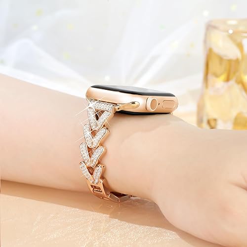 Miniatura 9 de Correa de lujo compatible con correas de Apple Watch para mujer de 1.575 pulgadas, 1.614 pulgadas, 1.496 pulgadas, serie 9, 8, SE, 7, 6, 5, 4, 3, 2,