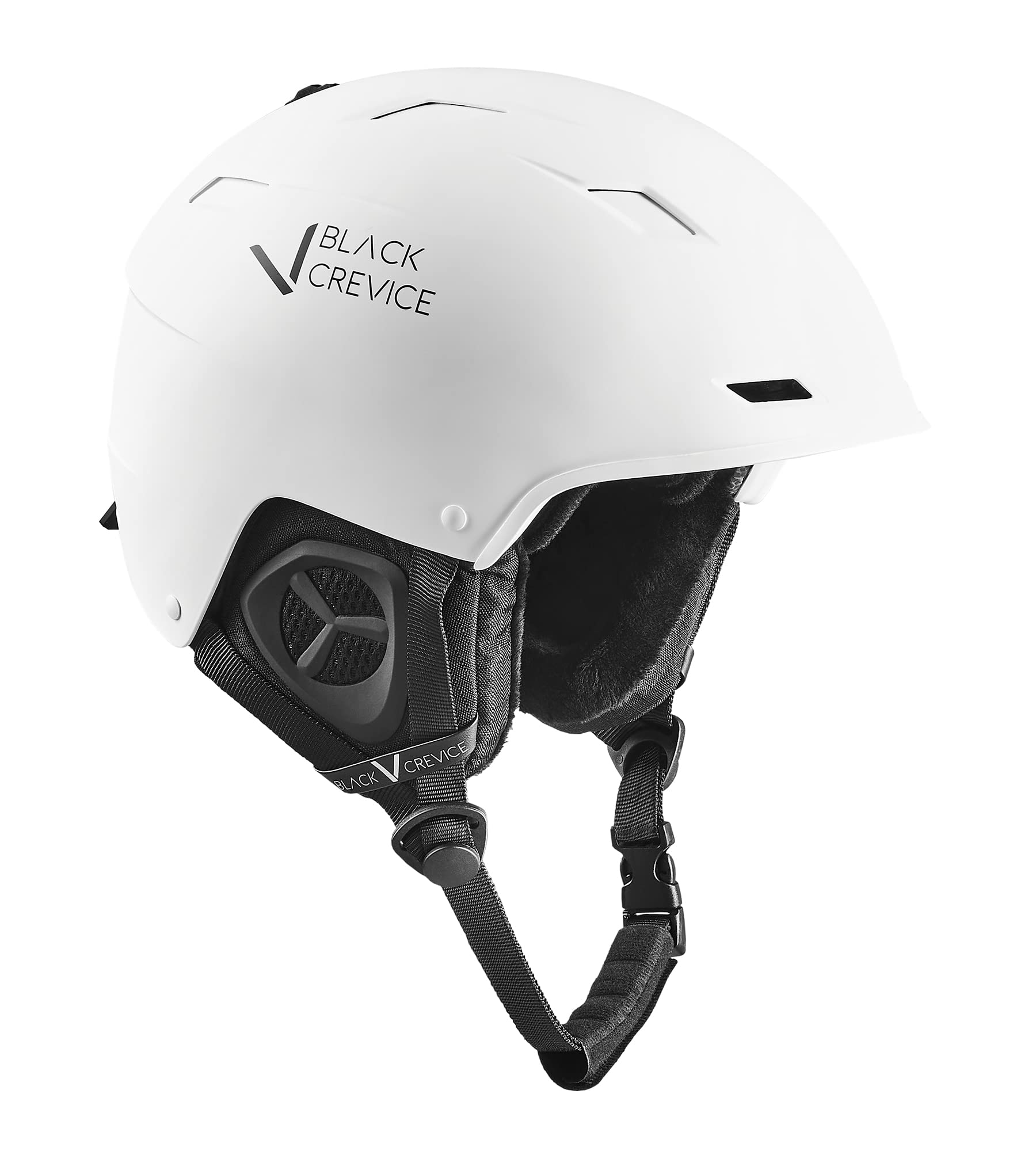Black Crevice GERLOS I Casco da sci traspirante da uomo e da donna con aperture di ventilazione, casco da sci unisex di alta qualità, casco da sci regolabile con supporto per occhiali da sci
