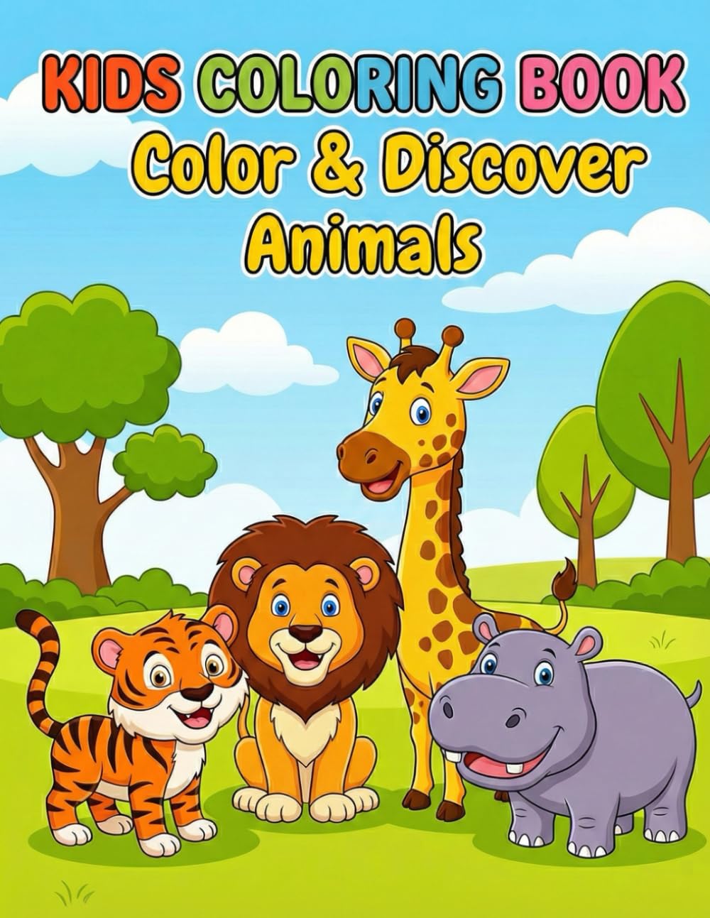 Color & Discover Animals - fun coloring book for kids: A Fun Learning Coloring Book with Cute Animals and 3 Amazing Facts Each | Ages 3–6