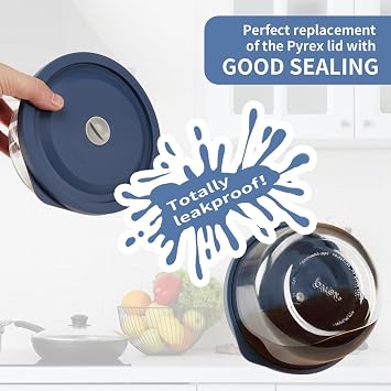Silicone Storage Cover Lids Replacement for Pyrex 7402-PC 7 Cup and 7200-PC 2 Cup 6 Pack Set