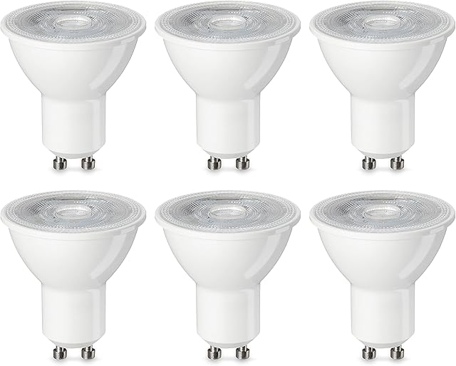 Amazon Basics LED GU10 Spotlight Bulb, 4.7W (equivalent to 50W), Warm White, Non Dimmable - Pack of 6