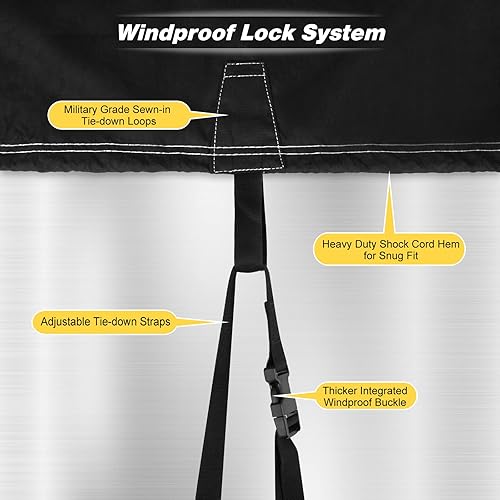 Miniatura 5 de Funda impermeable 600D para lancha con cubierta de motor de 16 a 18.5 pies, se adapta a lanchas bajas, lanchas de casco V, lanchas de 16 a 18.5