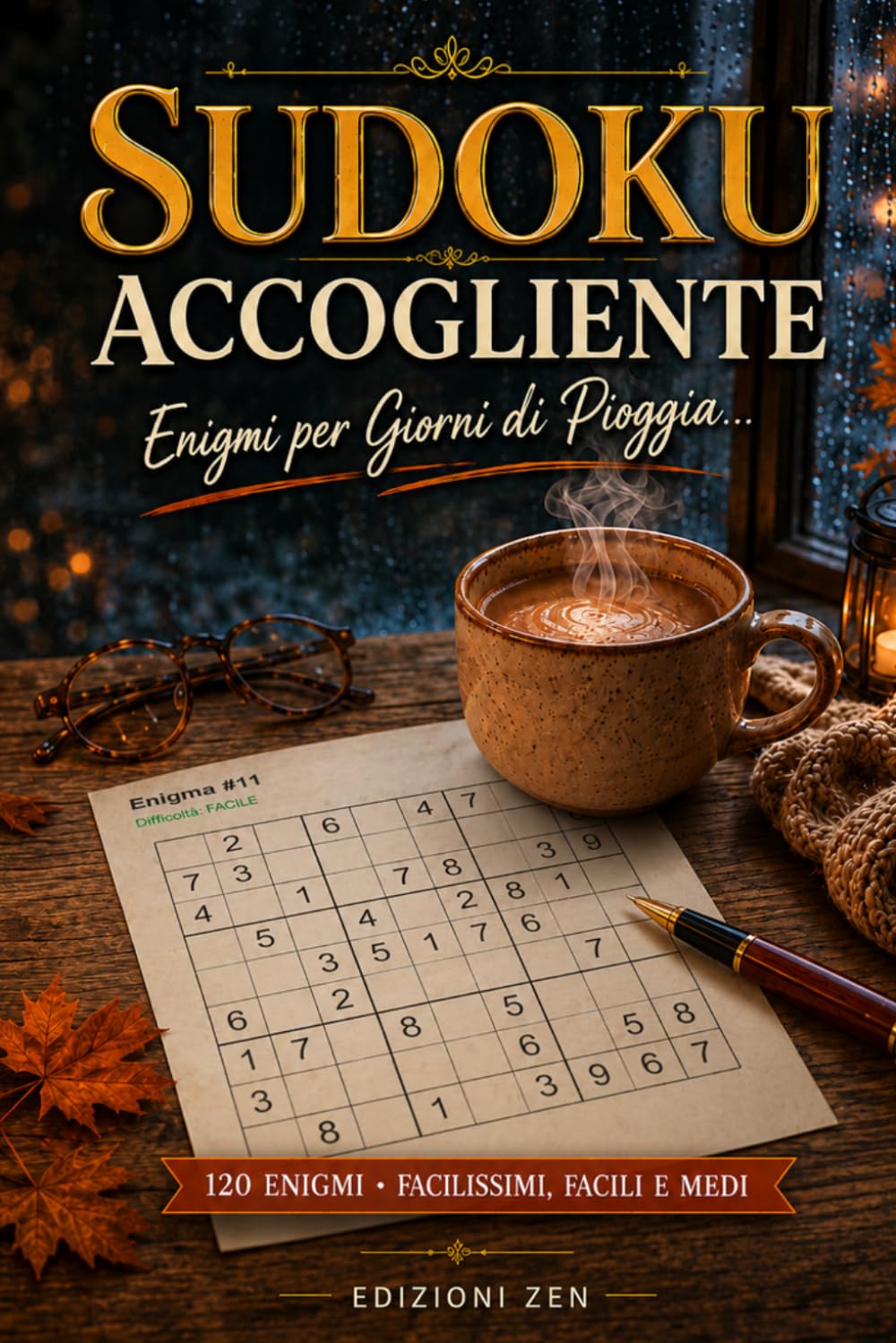 Sudoku Accogliente: Enigmi Caldi per Giorni di Pioggia: 120 Sfide di Logica Facili e Medie per Rilassare la Mente
