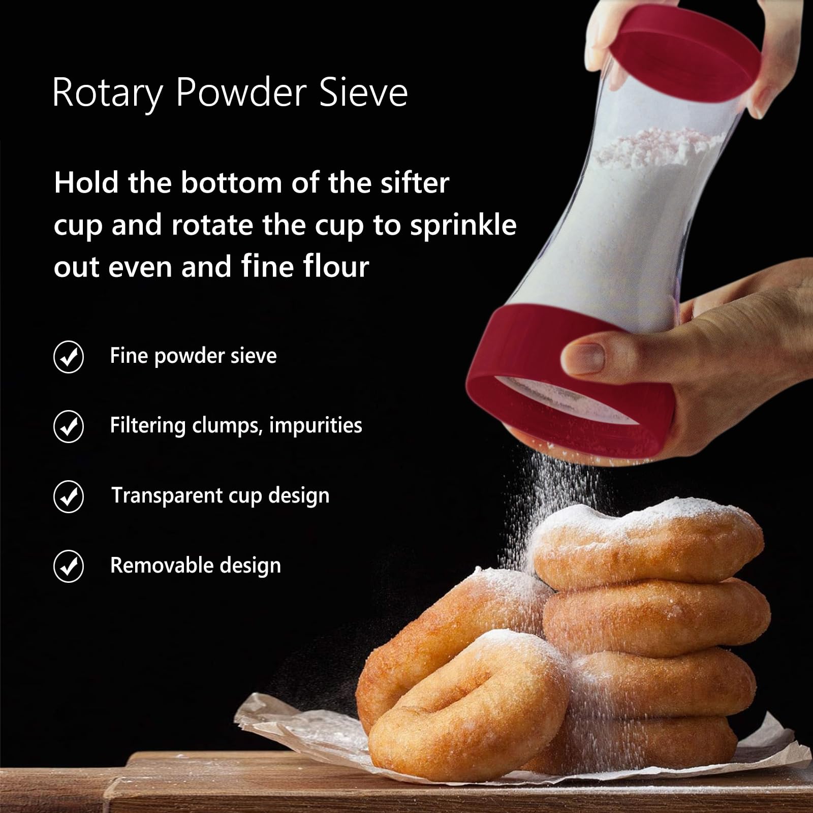 Shaker Tamis Yueser - Saupoudreuse Pratique Pour Farine, Sucre Et Épices | Design Rose