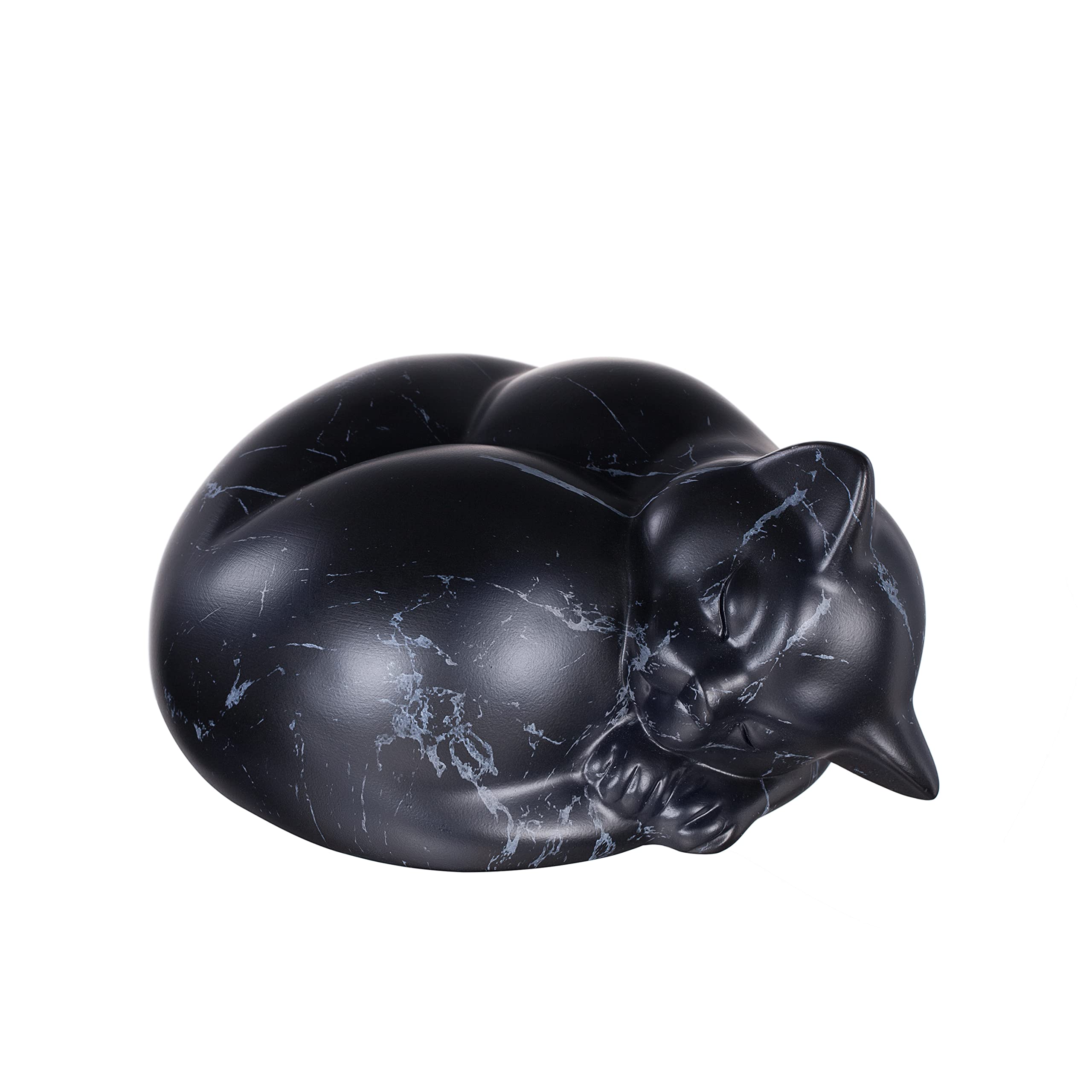 DiDiBirDi Urna Ceneri Per Gatto In Legno Nero | Con Statua Angelo Resina E Sacchetto Velluto | 18x12,2x12,5 Cm - Foto 7