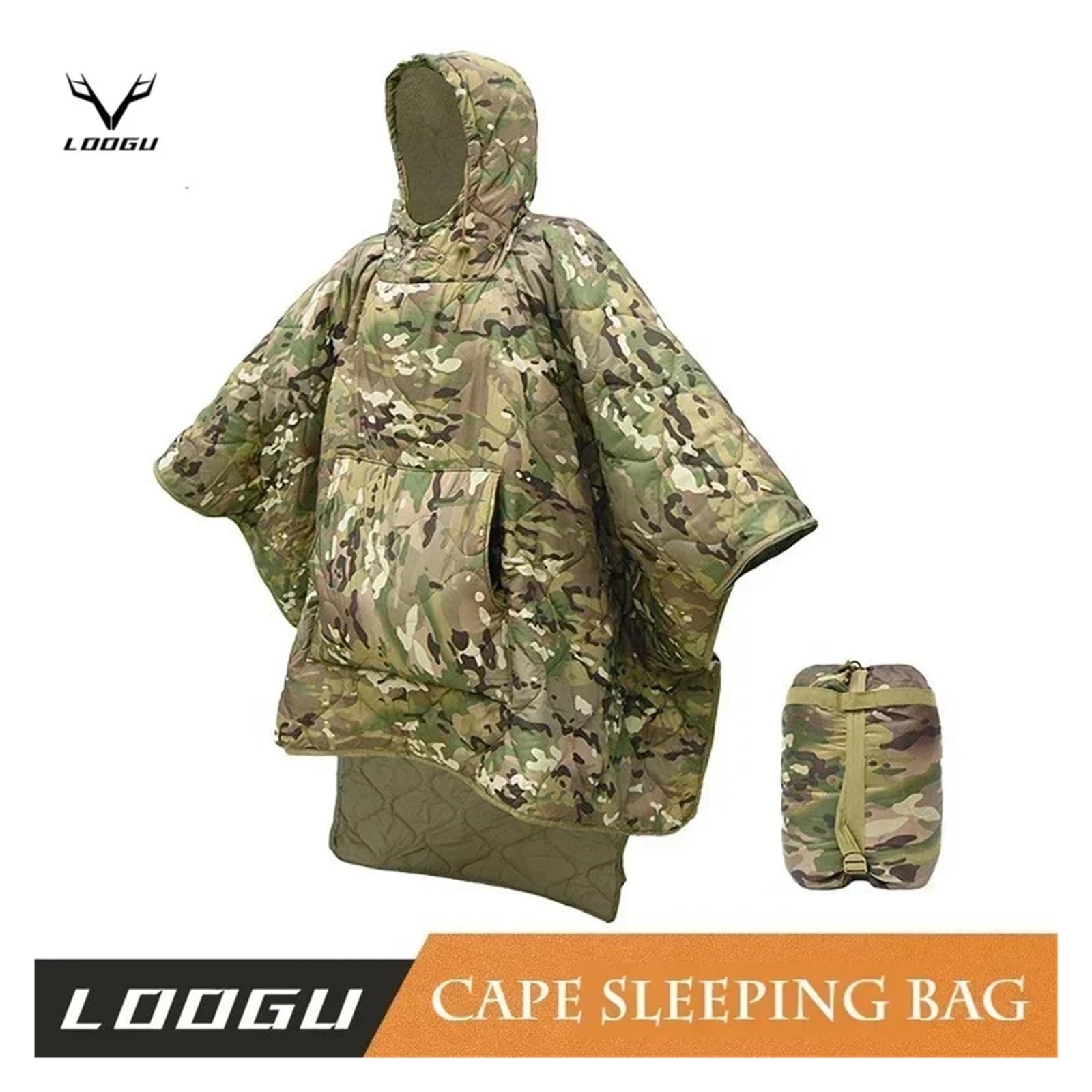 Schlafsack Wasserdichter Isolationsponcho, Winter-Warmfutter for Outdoor-Camping, Wandern, Jagd, Überleben, Notfall-Schlafsack