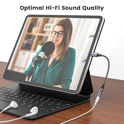 Miniatura 5 de MOSWAG Adaptador USB tipo C a conector de auriculares de 0.138 in, adaptador de audio USB C a cable auxiliar para Samsung Galaxy S23 S22 S21 S20