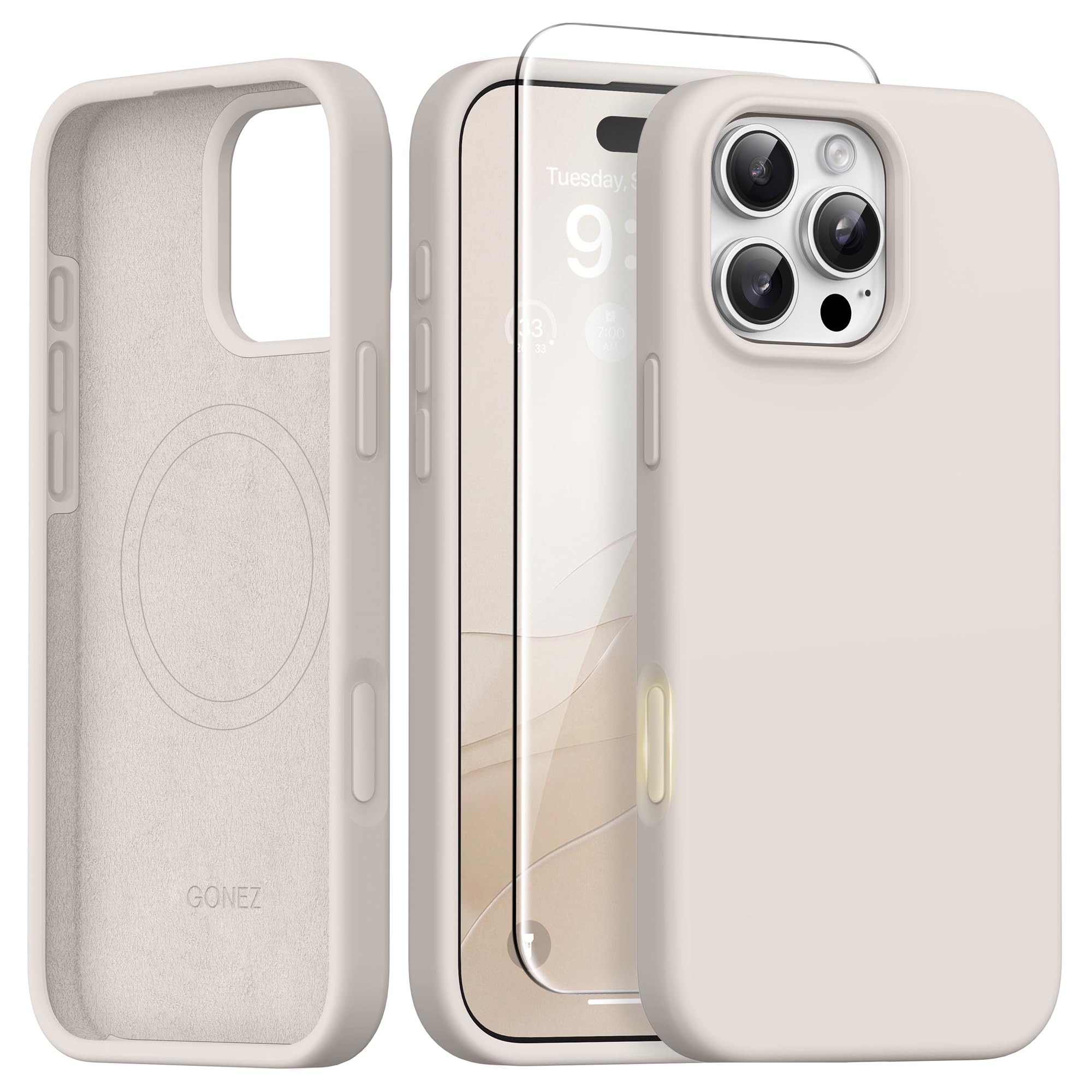 STONE  PHONE 16 PRO COVER かーき Amazon.com: GONEZ Magnetic for iPhone 16 Pro Case, [Compatible