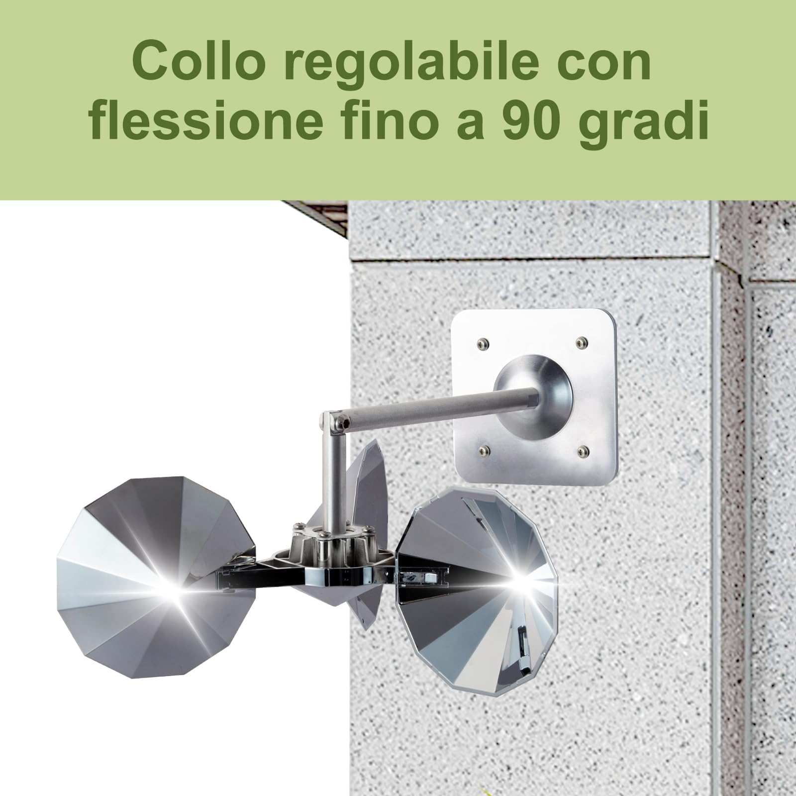 OFFO Deterrente per Piccioni,Scaccia Piccioni per Balcone,Riflesso a 360° con Base in Alluminio,Spaventa Uccelli per Giardino, Tetto,Balcone, Facciata, 1 Piece