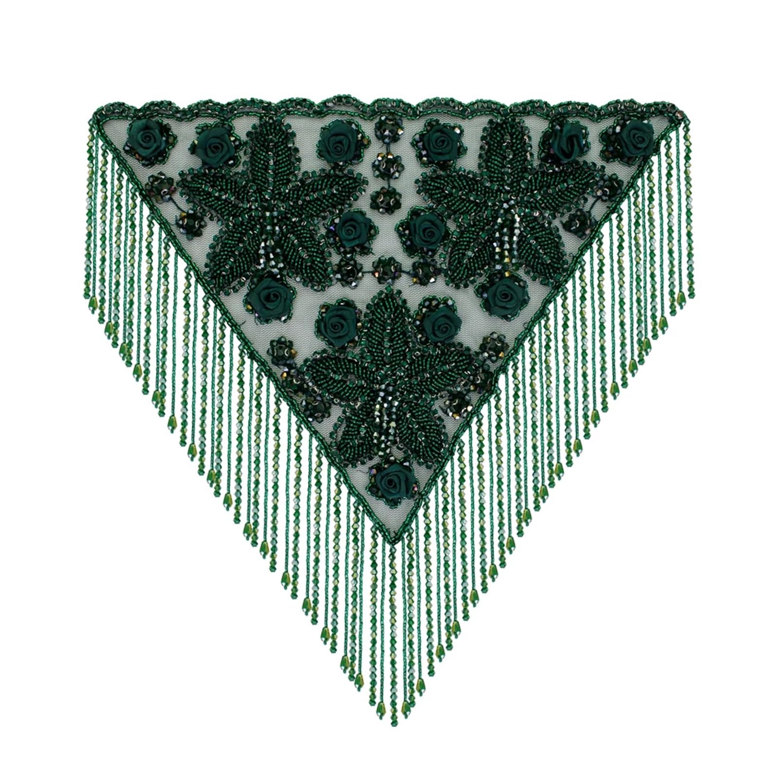 Apliques de encaje con abalorios Vintage bordado flor cuello encaje cristal cuentas Rhinestone camisa charretera hombro apliques(B1 1piece)