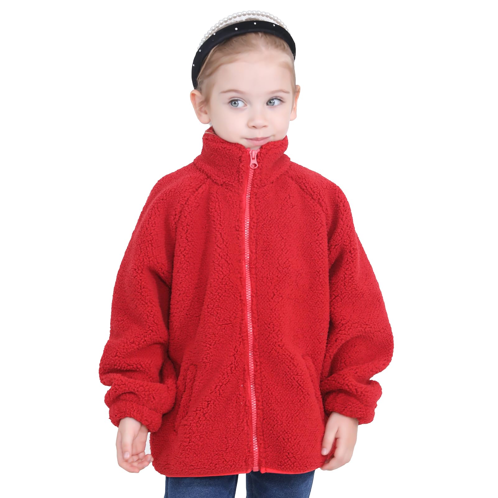 Gajaous Giacca in pile Sherpa per bambini, giacca con zip per neonati e ragazzi, pesante e calda, abbigliamento esterno per 1-6 anni