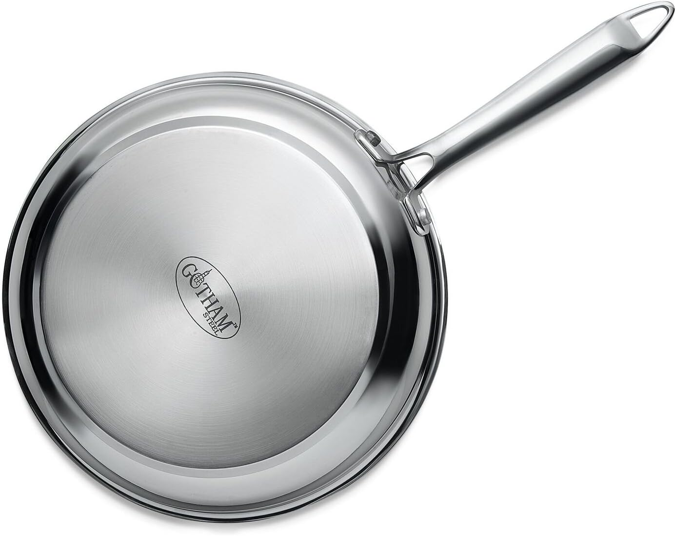 Gotham Steel Stainless Steel Premium 10” Frying Pan, Triple Ply Reinforced with Super Nonstick Ti- Cerama Copper Coating and Induction Capable Encapsulated Bottom – Dishwasher Safe : Everything Else