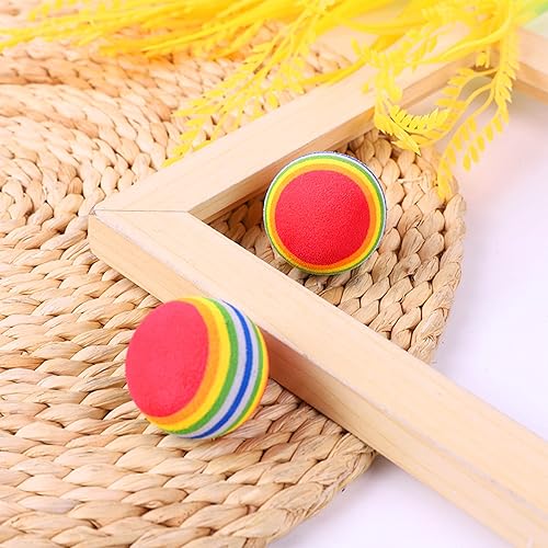 Miniatura 5 de PET SHOW 10 bolas de juguete para gatos de arcoíris rojo de 1.38 pulgadas, espuma EVA suave, interactiva, juguetes favoritos de 1.378 in de