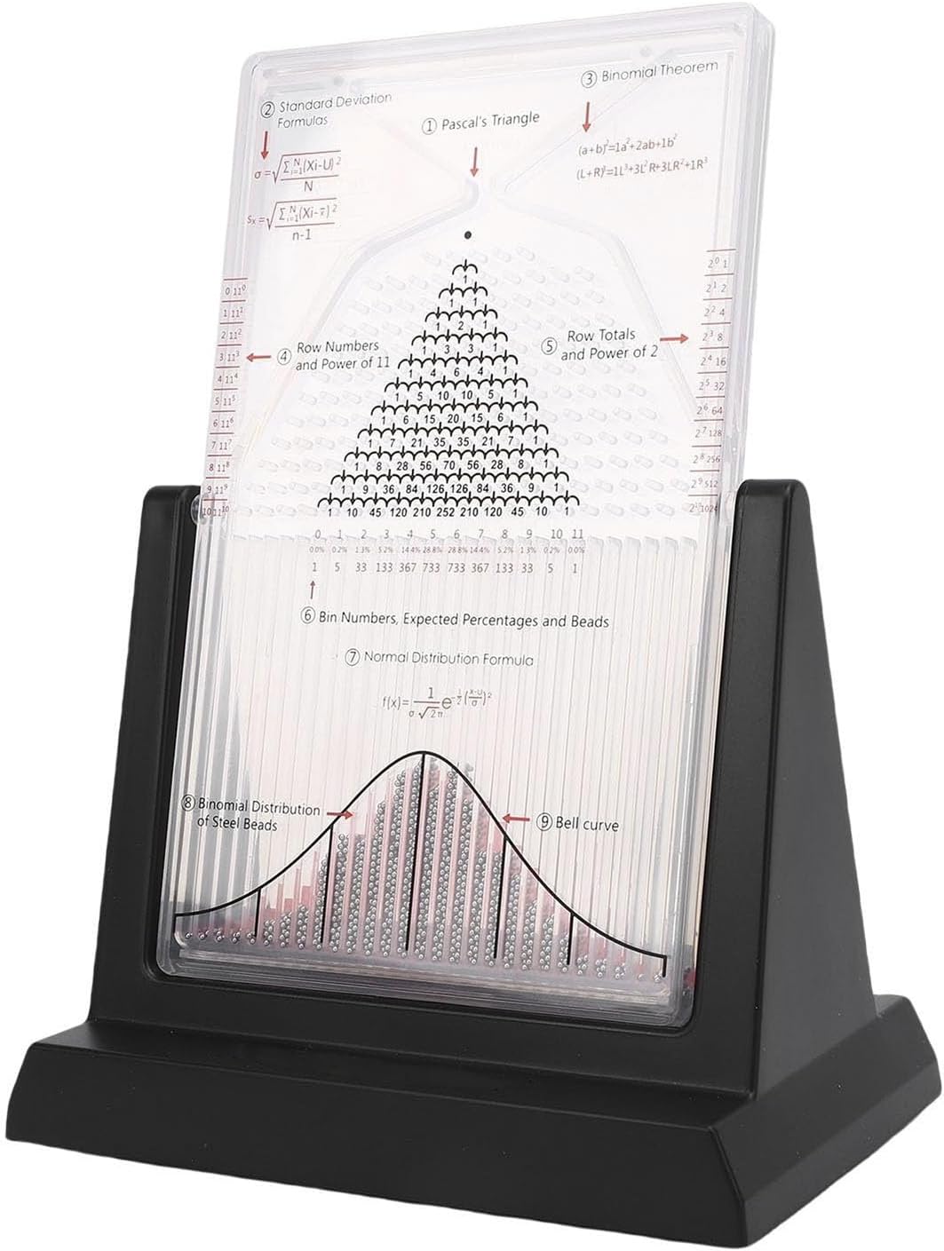 Galton Board, 6.2"/12" Probability Demonstrator, Normal Distribution Statistics Teaching Aid for Science Education(6.2“)
