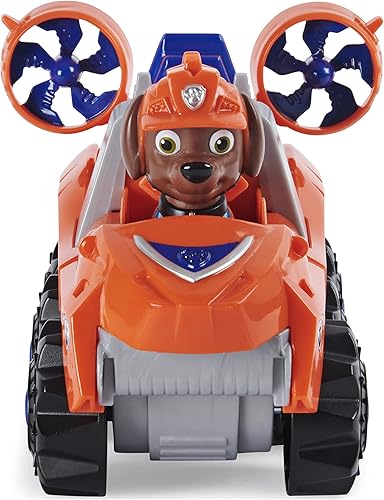 Miniatura 4 de PAW Patrol, Dino Rescue Zuma's Deluxe Rev Up Vehículo con figura de dinosaurio misterioso, juguetes preescolares para niños y niñas a partir de 3