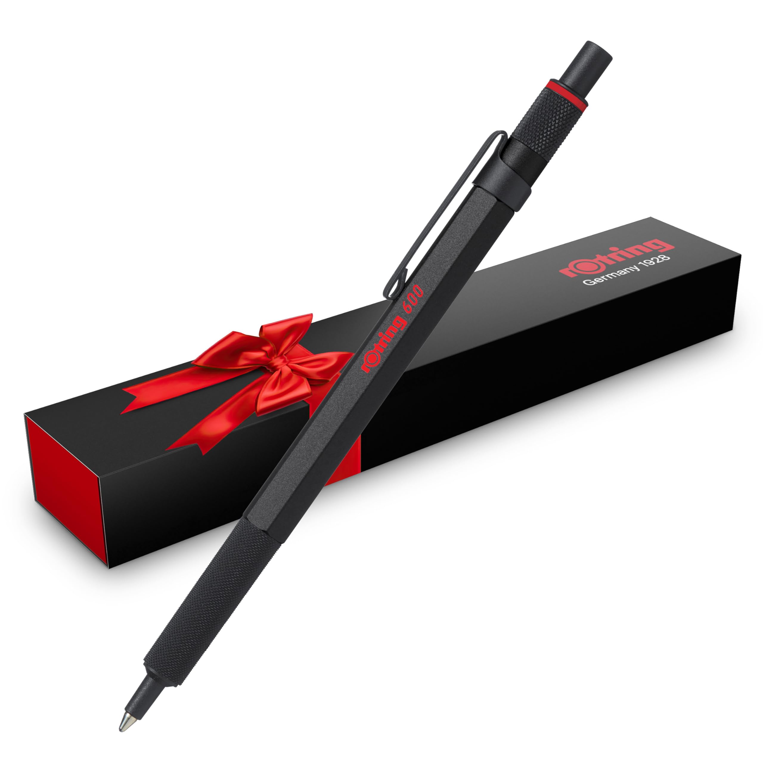 Rotring600 Ballpoint Pen Medium Point Black Ink Black Barrel Refillable