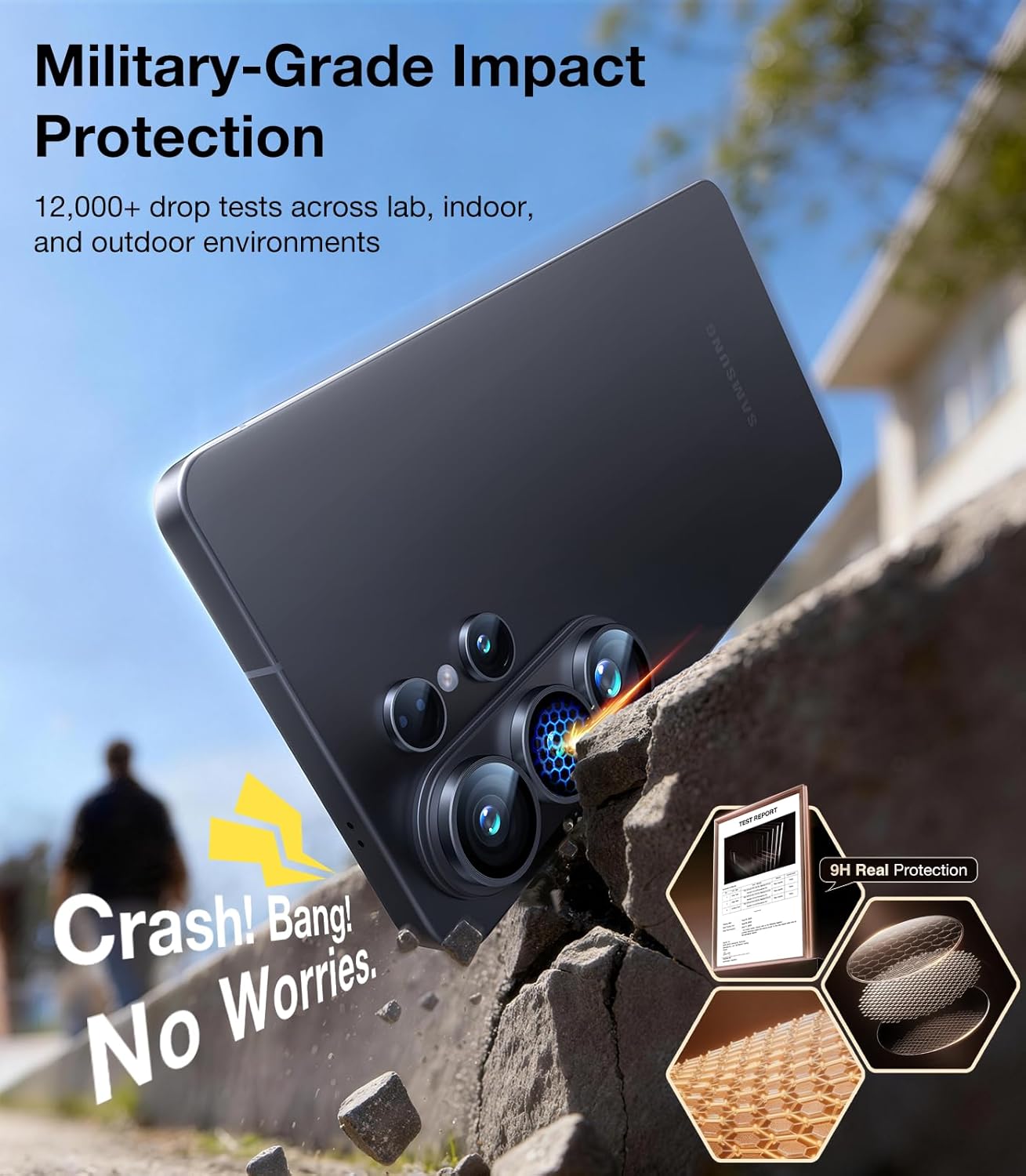 UltraGlass Top 9H+ Armor for Samsung Galaxy S26 Ultra Camera Lens Protector [No.1 Military Grade Shatterproof] S26 Ultra Camera Lens Protector Longest Durable Easy Install, Black