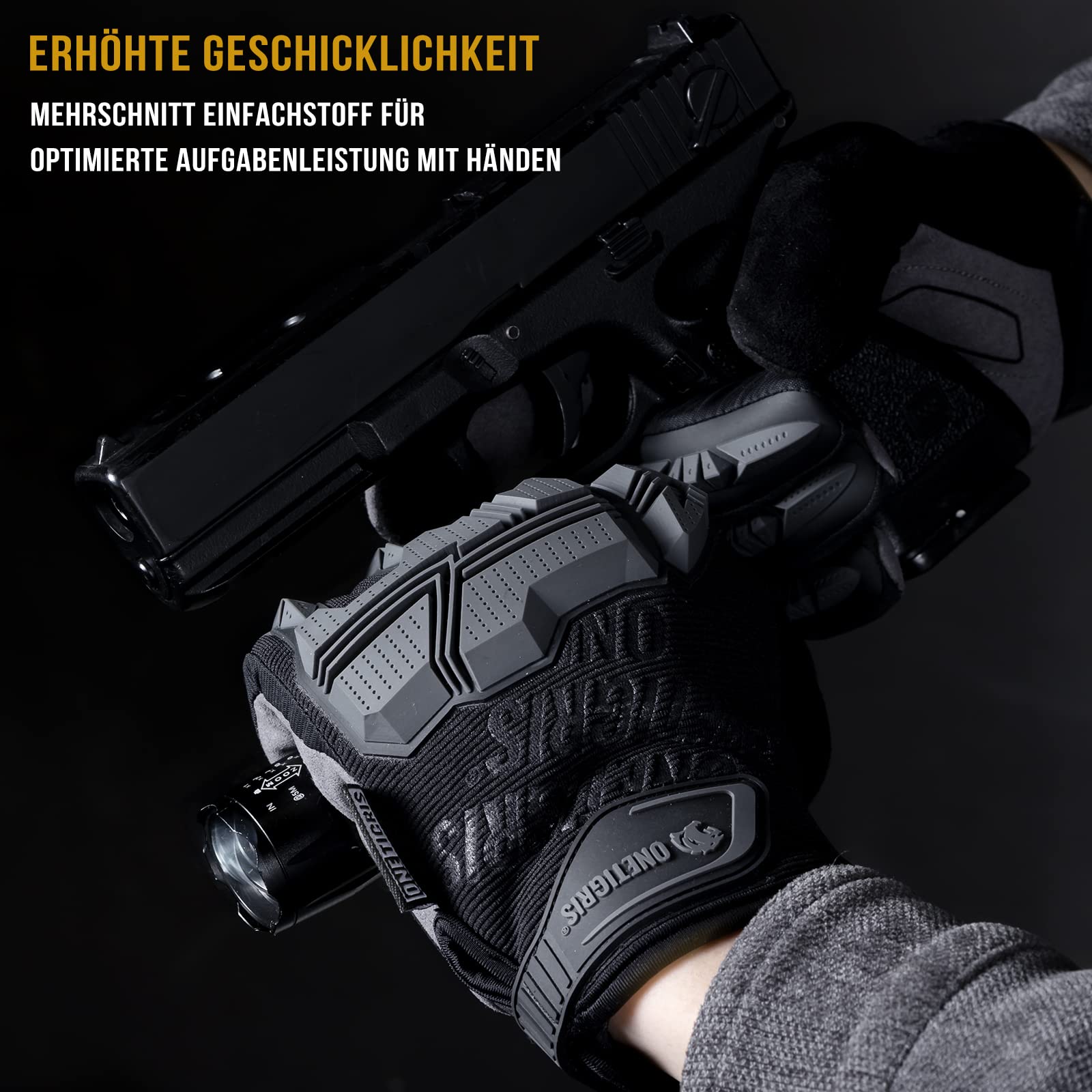 OneTigris Taktische Rękawice Militarne Dotykowe Rękawice Motocyklowe Outdoor Motocross Rękawice Wspinaczkowe dla Airsoft Paintball Wędrowanie Polowanie Kolarstwo