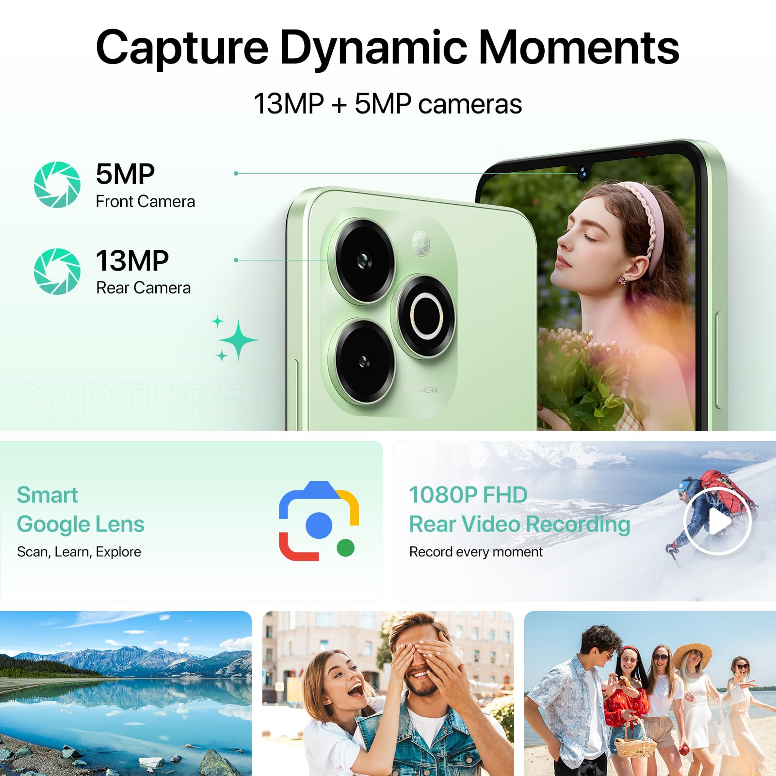 UMIDIGI G9X Unlocked Cell Phone,6.75" 90Hz Display Smart Phone,Android 14,5000mAh,Octa-Core 8(4+4)+64GB 1TB,Face ID Unlock,4G Dual SIM Phone,GPS,FM Radio,Show captions,Unlocked Android Phones