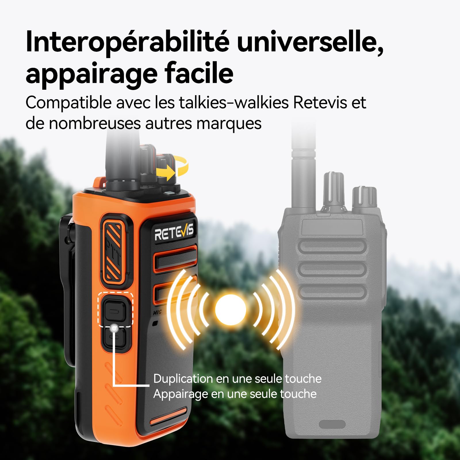 Retevis C66 Talkie Walkie Professionnel, Radio Portative Longue Distance