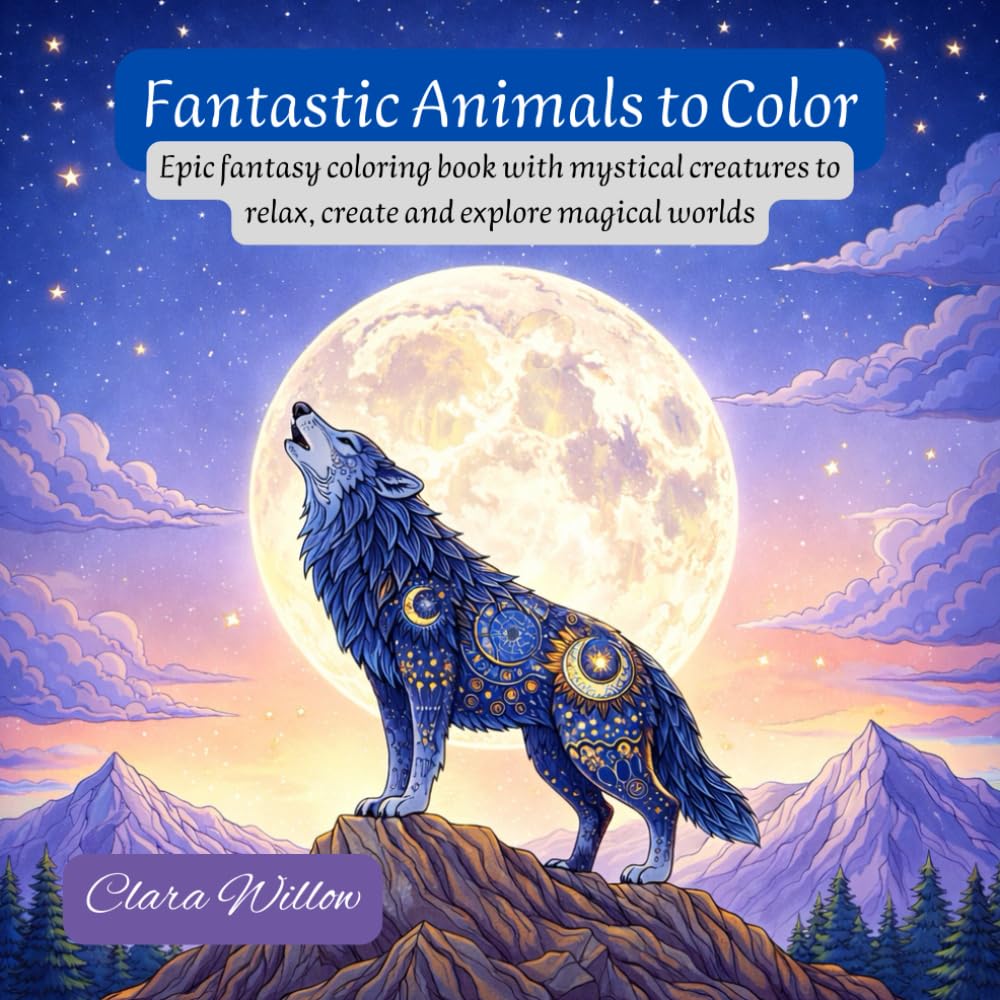 Fantastic Animals to Color: Epic fantasy coloring book with mystical creatures to relax, create and explore magical worlds (Libros para Colorear)