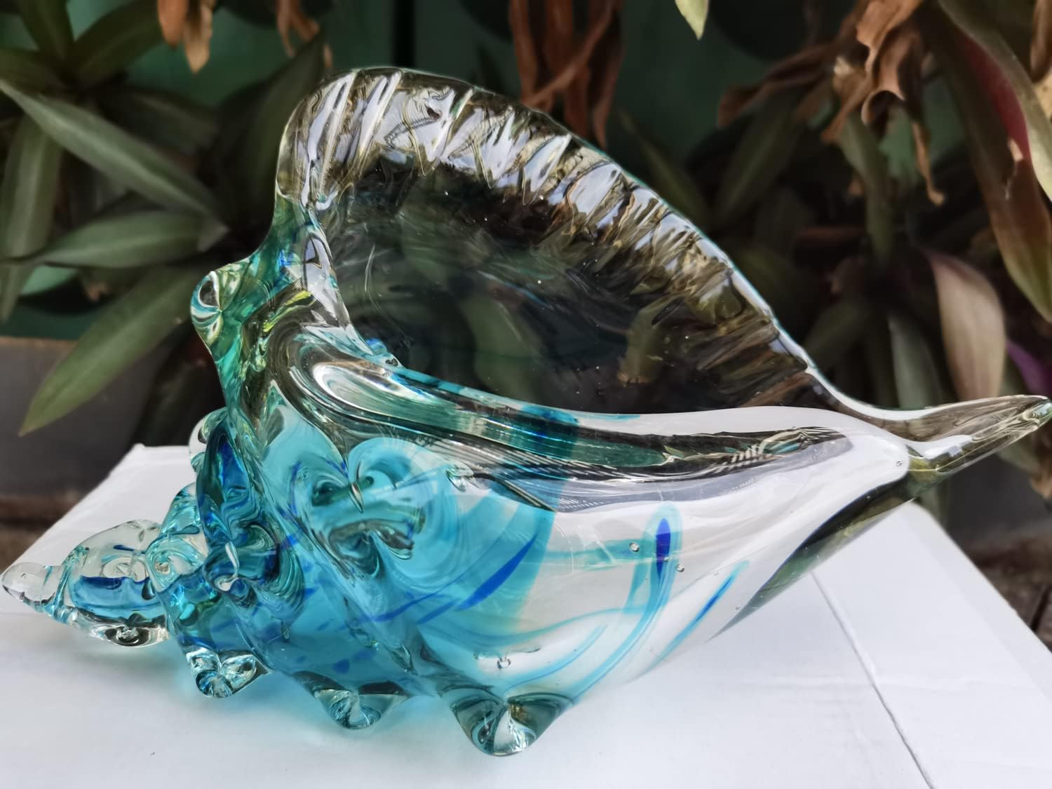 E-isata Glass Conch Seashell Handmade Crystal Glass Sculpture Collectible Figurines Ornament Home Decor Art Collection Gift Birthday Christmas (A) : Home & Kitchen