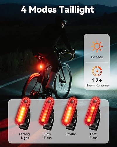 Vista 7 de LED Bike Lights for Night Riding, USB Rechargeable Bicycle Headlight, 2025 New Aluminum Alloy Waterproof Bicycle Lights, 6+4 Modes for Adult Kids