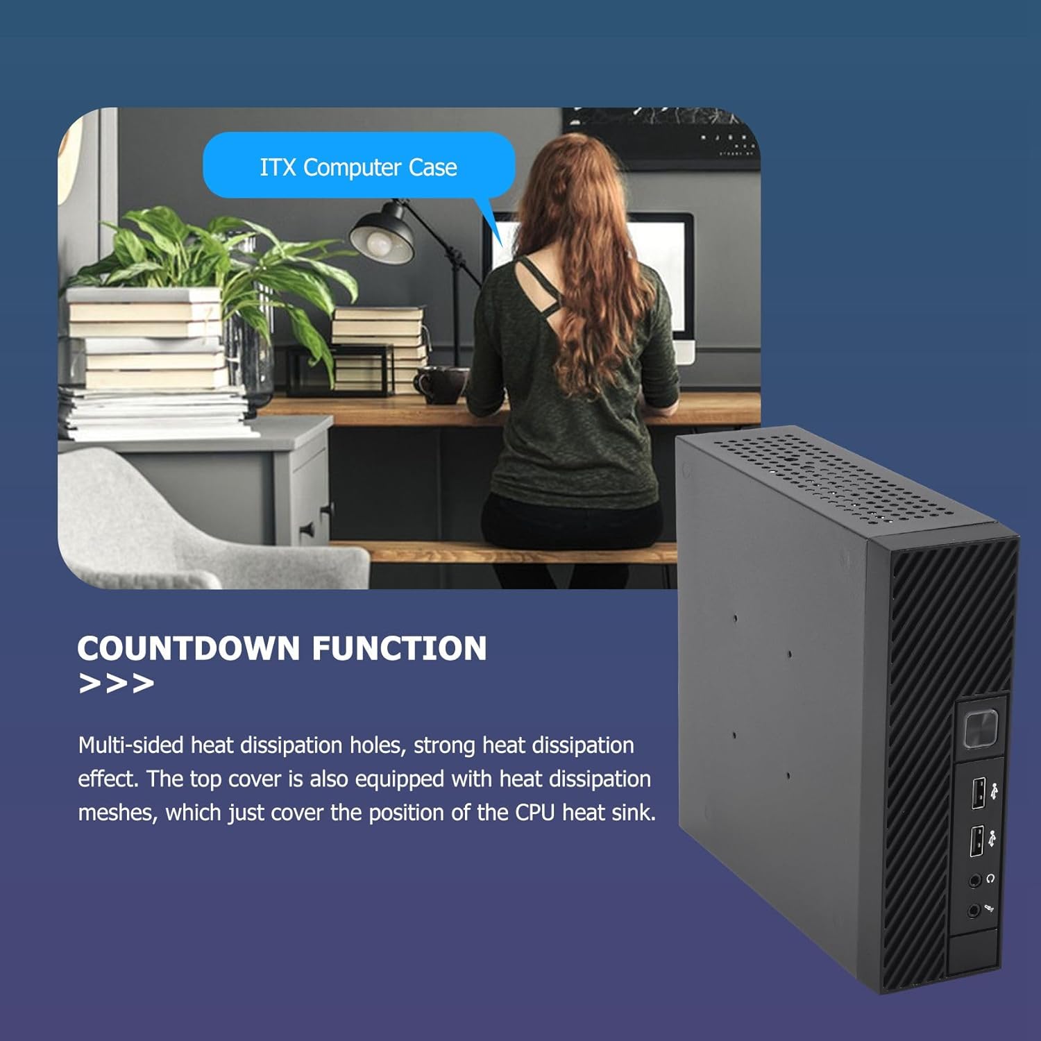 ITX Computer Case M06 Mini Desktop Case HTPC Case Industrial Control Case, black, 500006813