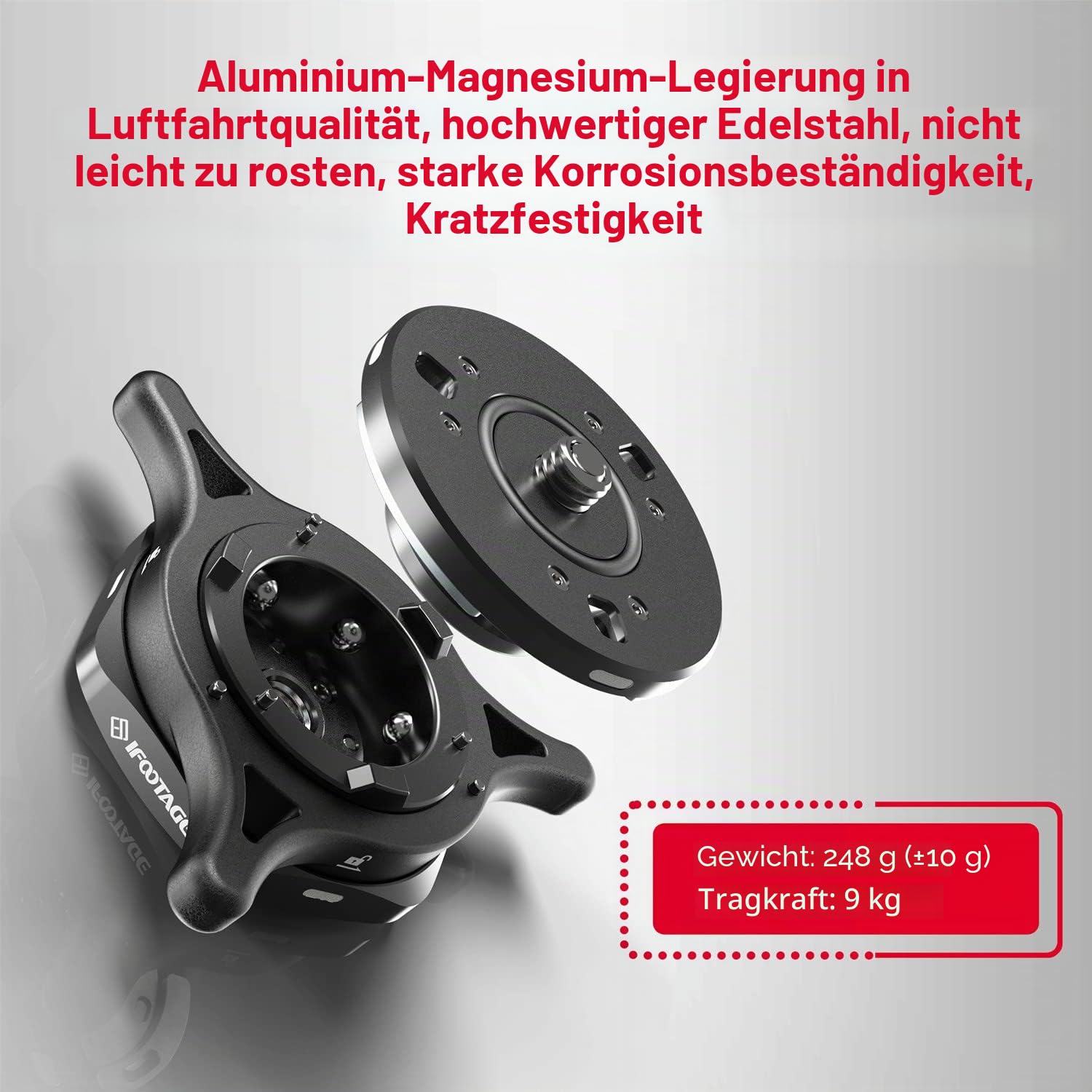 IFOOTAGE Seastars Quick Release Q1 System Kamera Schnellwechselplatte 3/8'' & 1/4'' Max. Belastung 9kg Stativ Zubehör