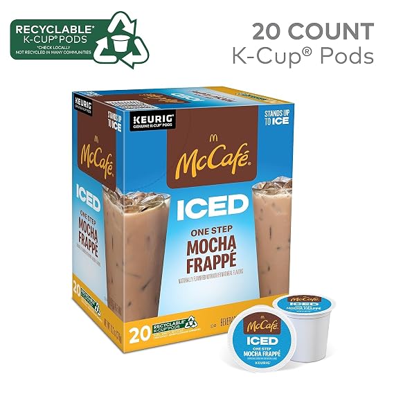 McCafe ICED One Step Mocha Frappe, Keurig Single Serve K-Cup Pods, 20 Count