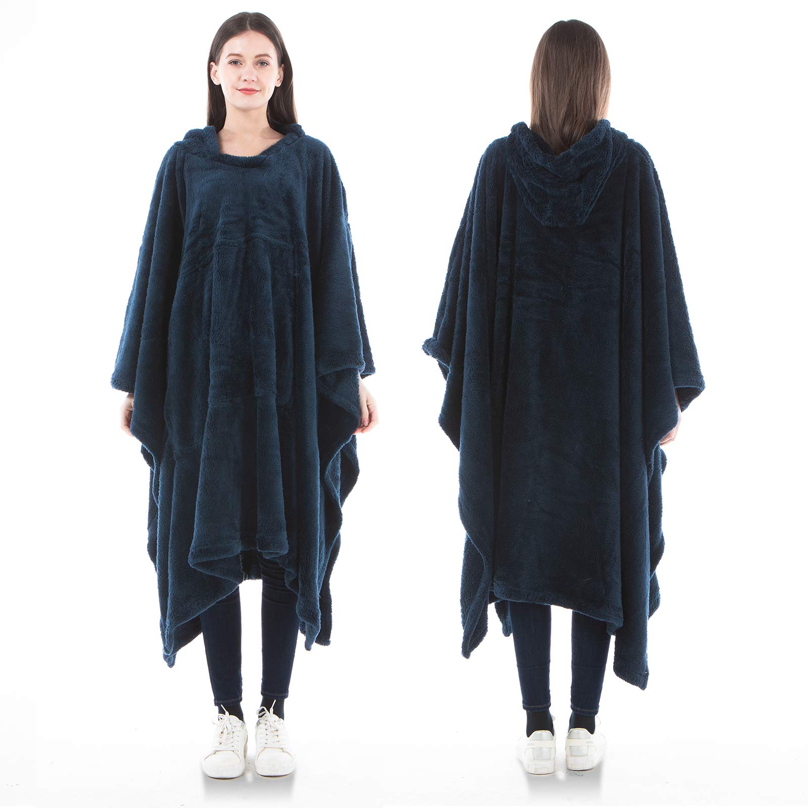 OLIVE OLIVIA Oversized Wearable Blanket, Thick Flannel Blanket with