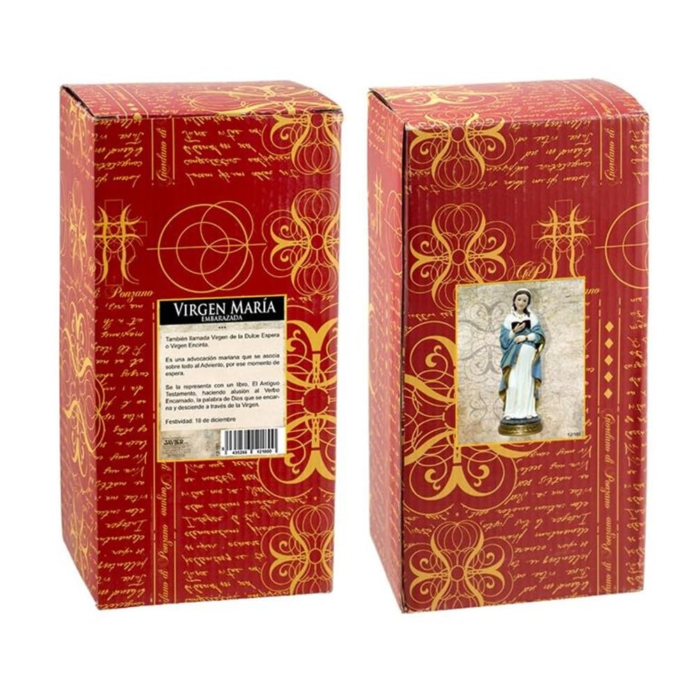 Virgen María Embarazada figura 30 cm. escultura dulce espera resina