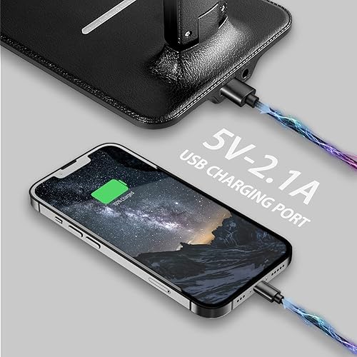 Miniatura 3 de Lámpara de escritorio, lámpara LED con cargador inalámbrico, puerto de cargador USB, control táctil, 3 modos de color, 5 niveles de brillo, lámpara