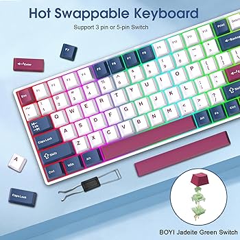 Amazon.com: BOYI TK96 RGB Hot Swap Wireless Mechanical