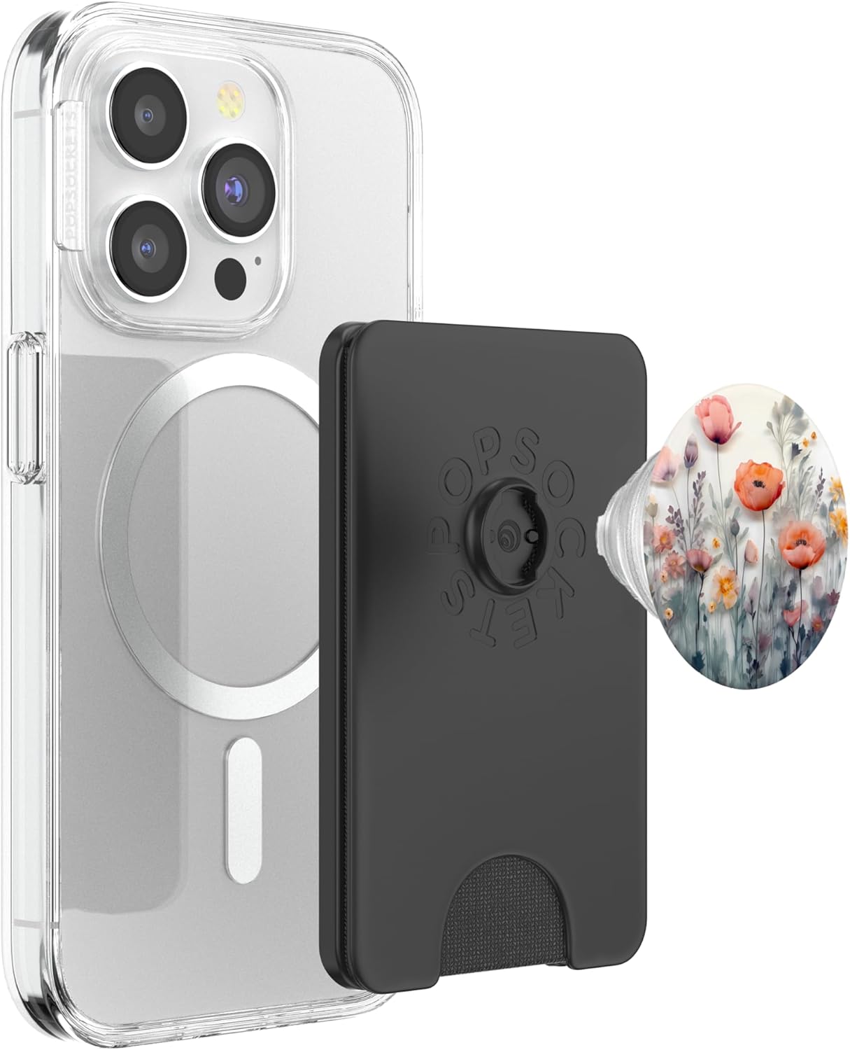 Poppy Flowers Bouquet in Style of Resin, Flower PopSockets PopWallet for MagSafe