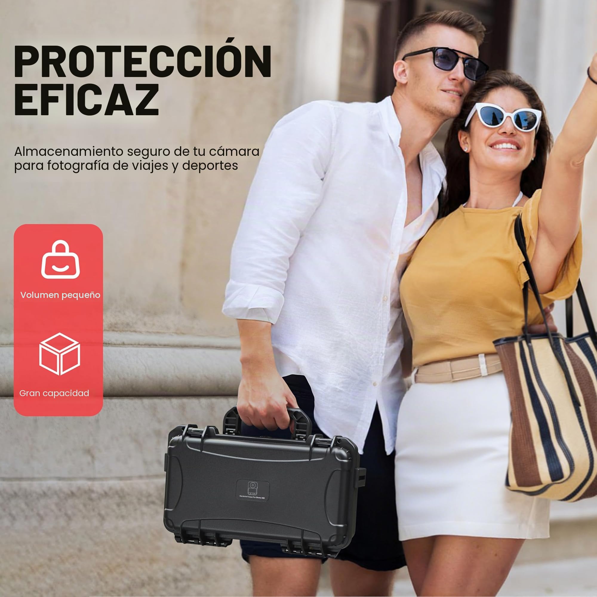 STARTRC Photo Estuche Rígido Impermeable para dji Osmo 360, Maletín de Transporte con Doble Capa y Correa, Caja Protectora Antigolpes para Cámara y Accesorios (Solo Estuche)
