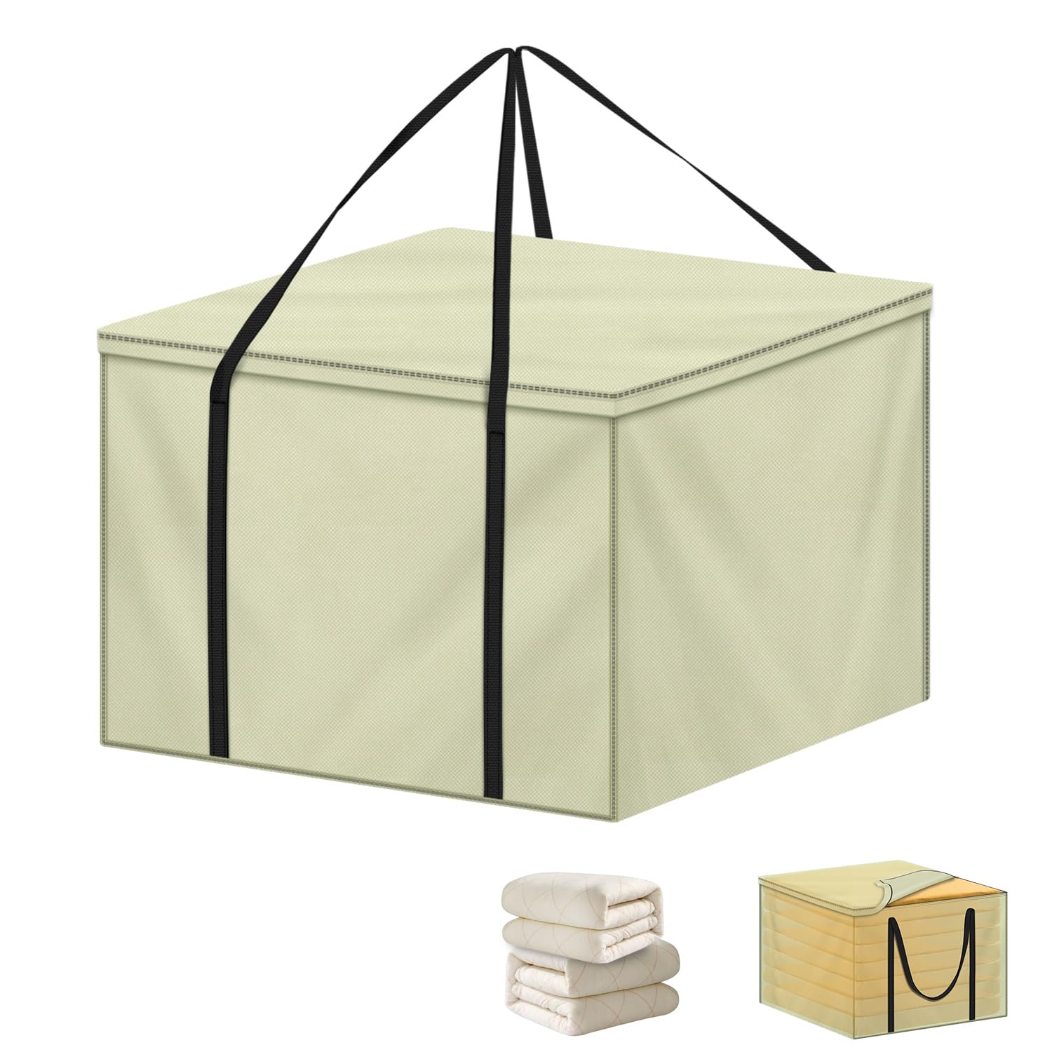LAMUNI Gartenpolster Auflagentasche, 80x80x60cm Aufbewahrungstasche Gartenauflagen Wasserdicht Polsterauflagen Schutzhülle mit Tragegriff, 600D Oxford Tasche für Auflagen, Stuhlkissen, Sofakissen