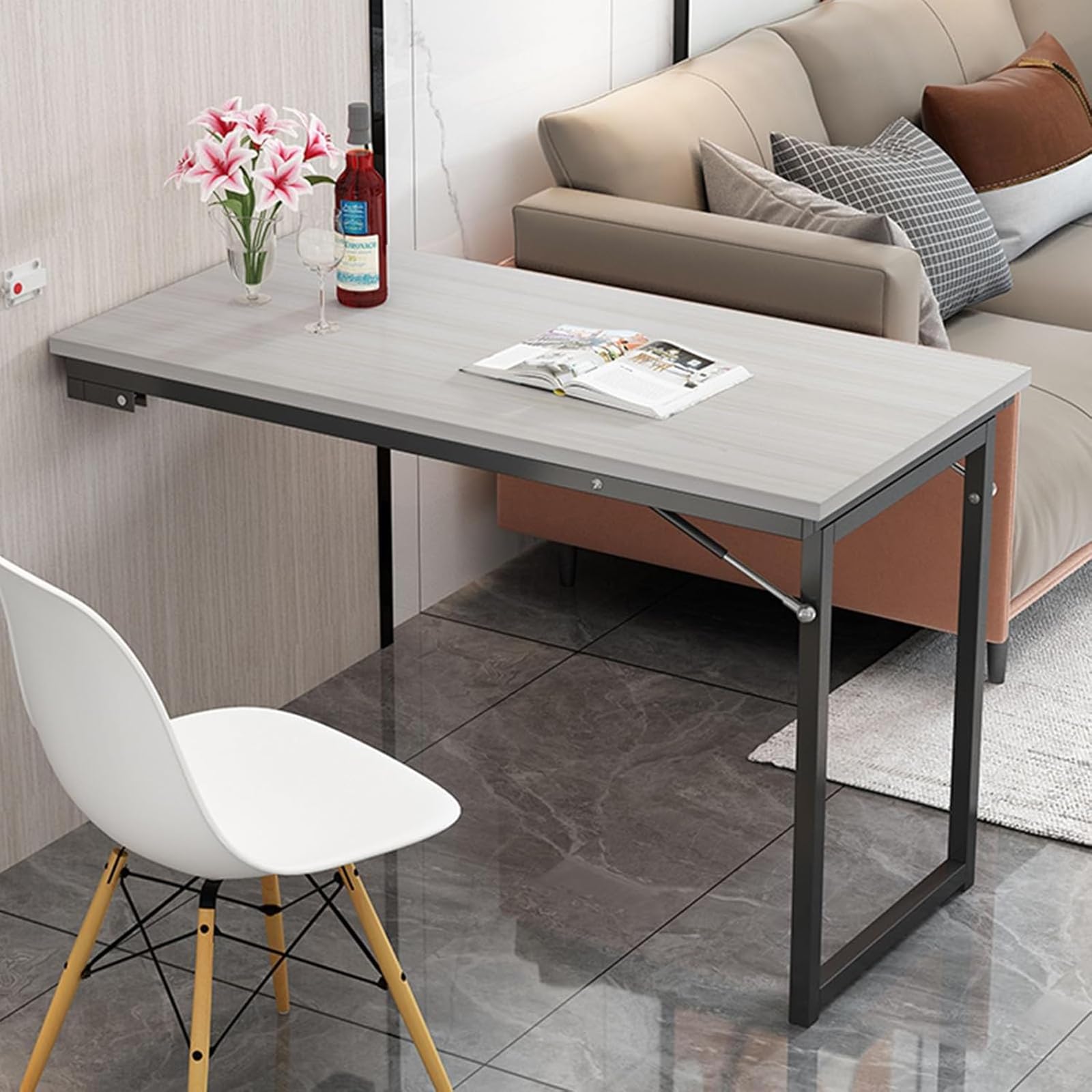 Table murale pliante 4 personnes suspendue pour cuisine bureau et chambre