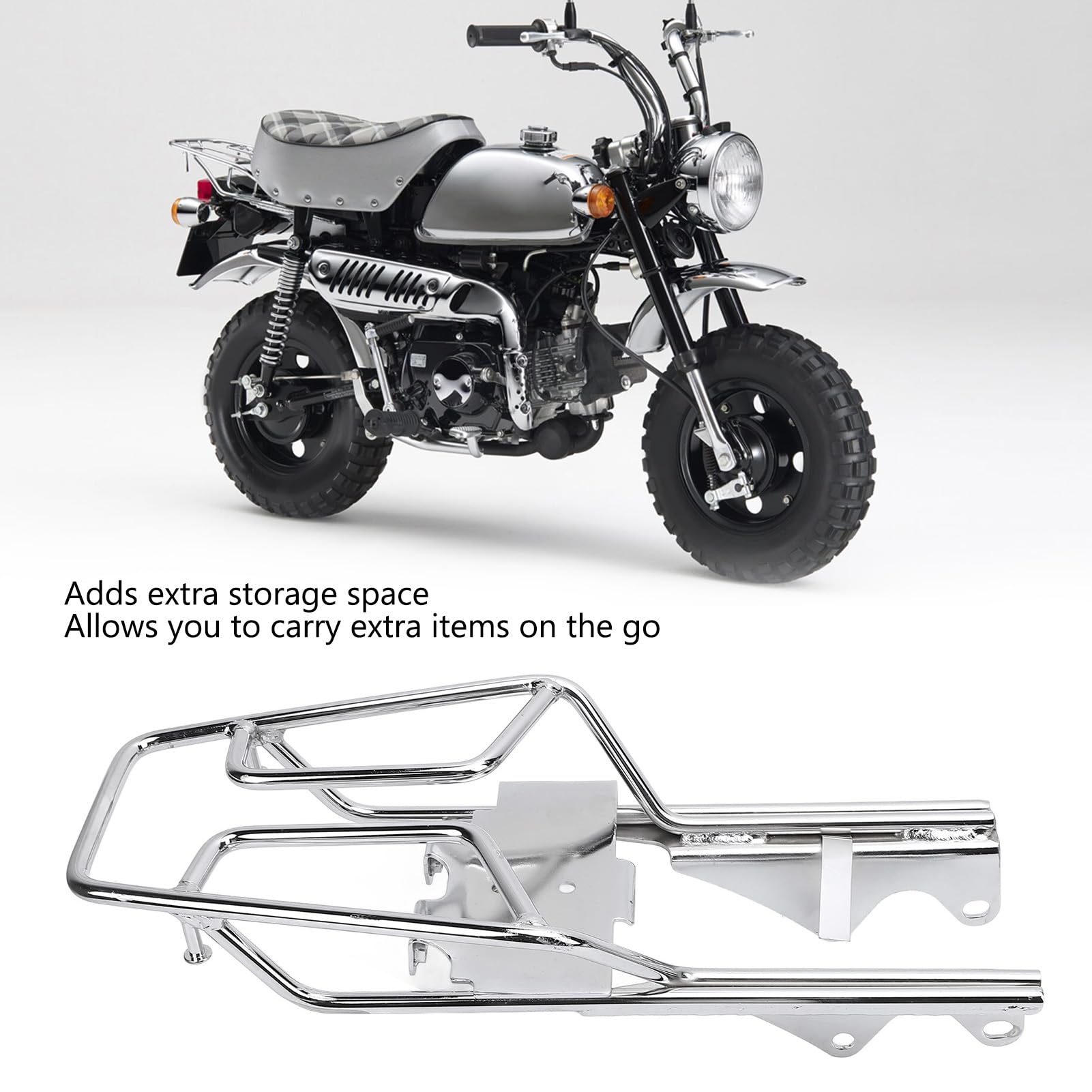 Eujgoov Porte-Bagages de Moto, Construction en Alliage d'acier, Installation Facile pour Monkey Z50 Z50J Skyteam Z50A, Stockage Supplémentaire et Conception Conviviale