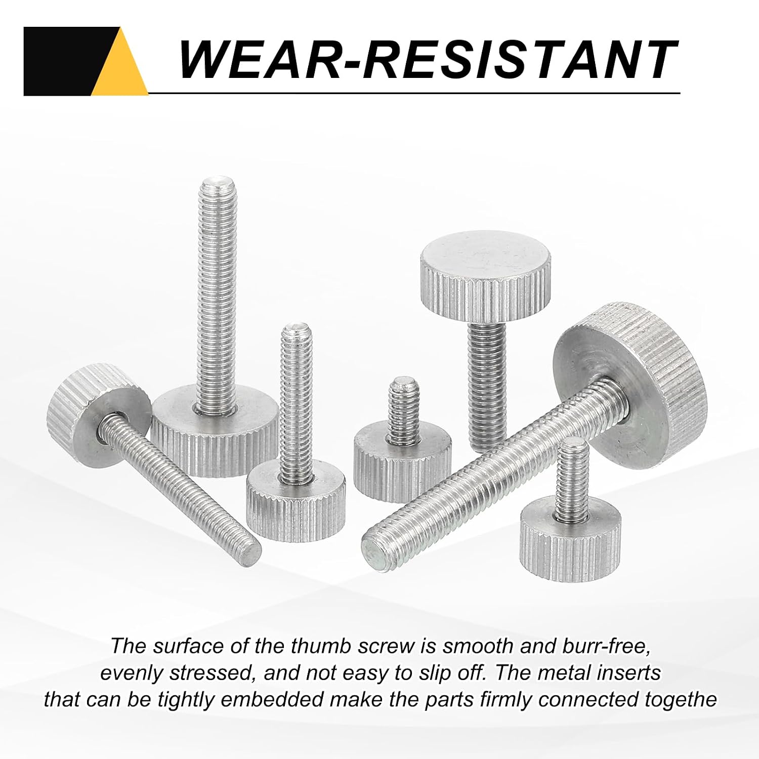 MECCANIXITY 4 PCS M6 x 60mm Flat Knurled Head Thumb Screws,304 Stainless Steel Fully Threaded Thumbscrew Bolts Fasteners for Home Appliances Lighting Electronic Equipment and Industry