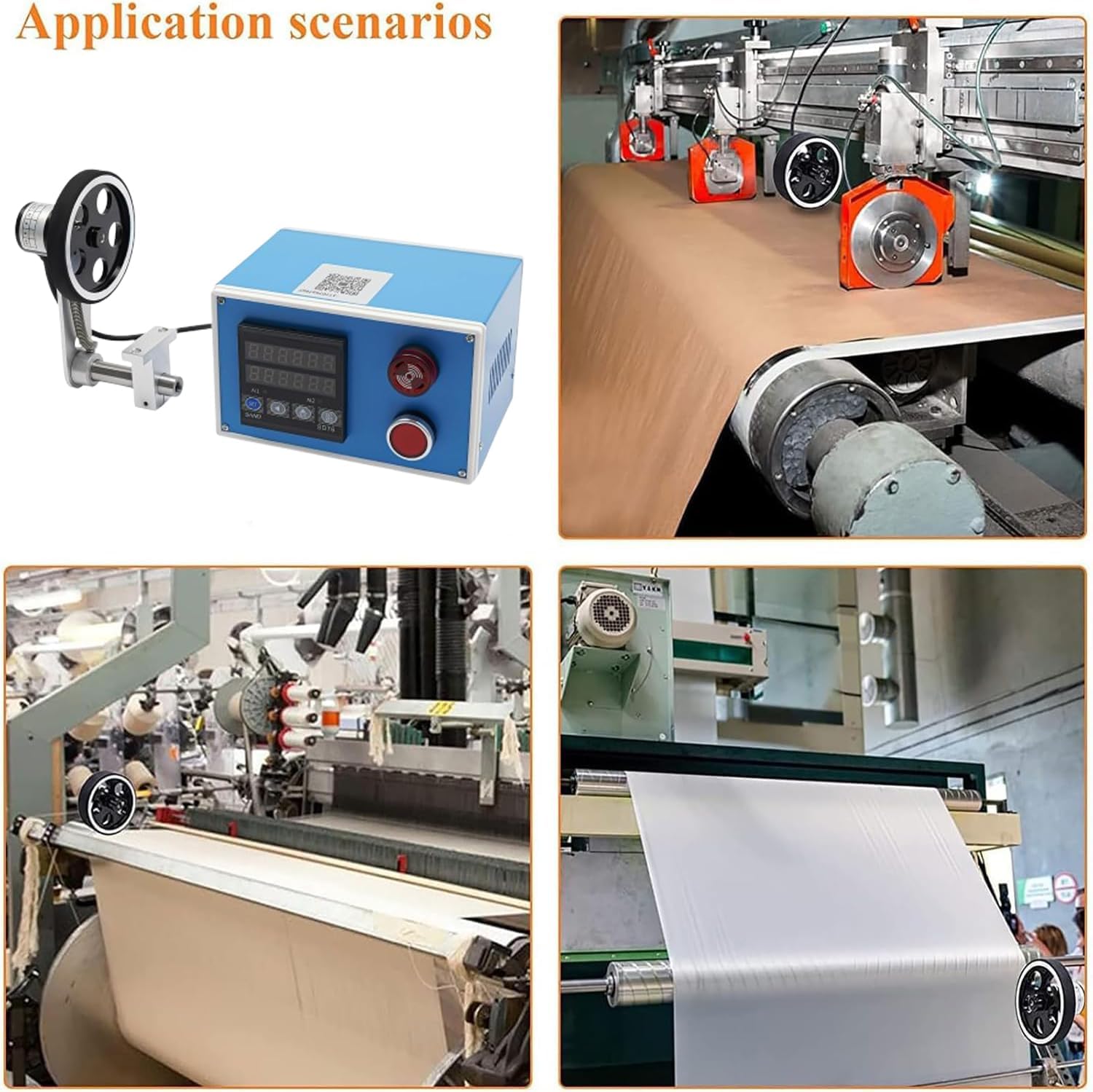 Digital Length Meter Counter, Encoder for Edge Banding Machine, Single Wheel/2 Relay Output, Support Alarm Settings, for Measure The Length of Conveyor Belts, Assembly Lines, Counting Machines