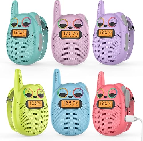 Miniatura 57 de Qniglo Kids Walkie Talkies Rechargeable, Gifts for 3-12 Year Old Girls & Boys, Walkie Talkies with FM Radio, Adventure Camping Games, Best Christmas