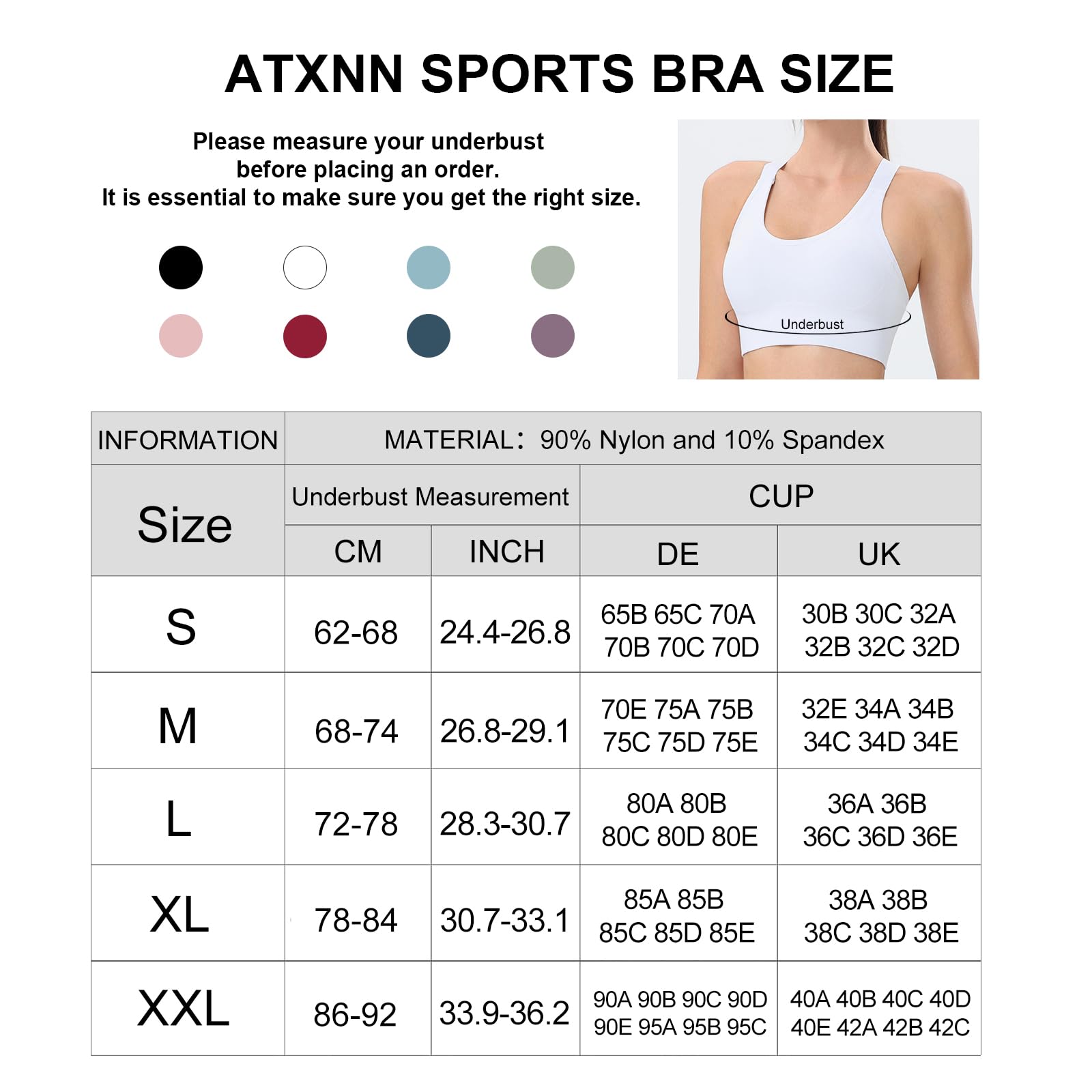 Sujetador Deportivo Mujer Top Deportivo Alto Impacto Bra Almohadillas Extraíbles Bra Top sin Aros para Yoga Fitness Gimnasio