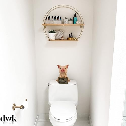 Miniatura 7 de DWK Figura decorativa para tanque de inodoro de cerdo, letrero de baño de cerdo, artículos divertidos con temática de cerdo y figura de cerdo de