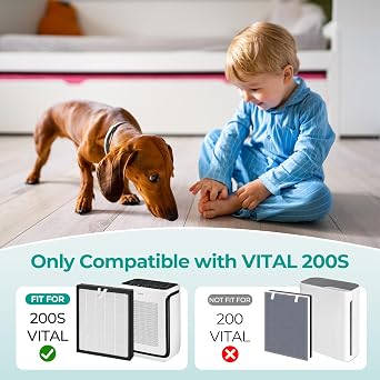 Vital 200s Replacement Filters Compatible with LEVOIT Vital 200S Air Purifier, H13 True HEPA Vital 200s Filter Replacement for LEVOIT Vital 200s-p, for Vital 200S-RF 1 pack, white