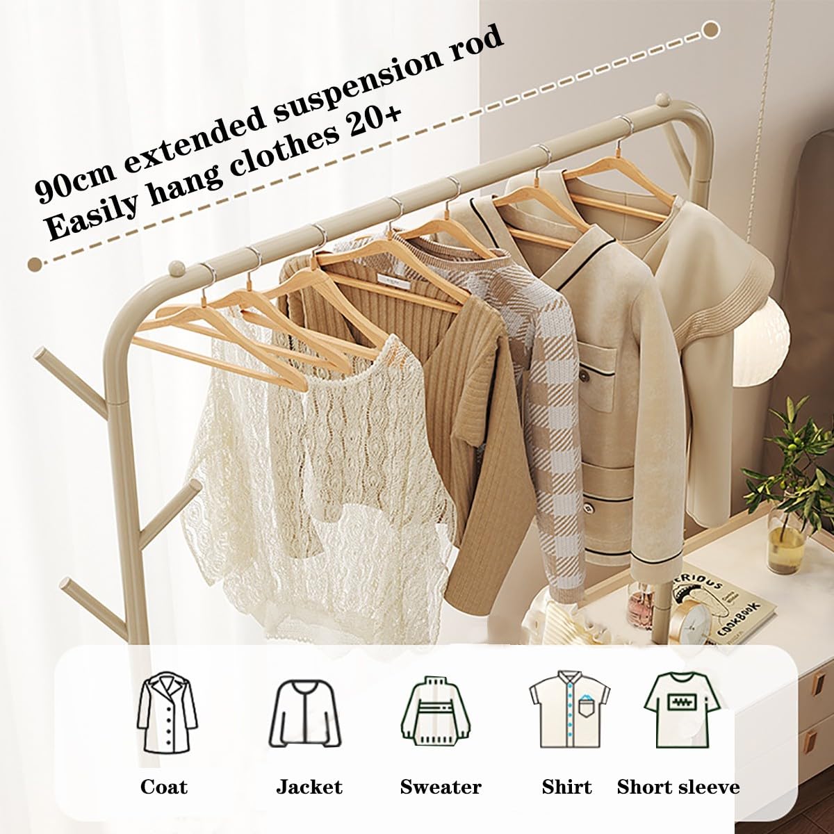 Zapatero Pequeño FGHUF Moderno Perchero Burro Ropa,Metal Percheros