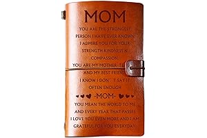 Gifts for Mom from Daughter Personalized Leather Journal Refillable Notebook for Birthday,...